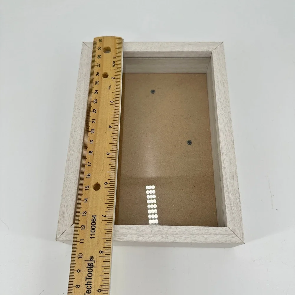 Light Wash Wood Grain Shadow Box Picture Frame 4x6 Tabletop Wall Mount Decor